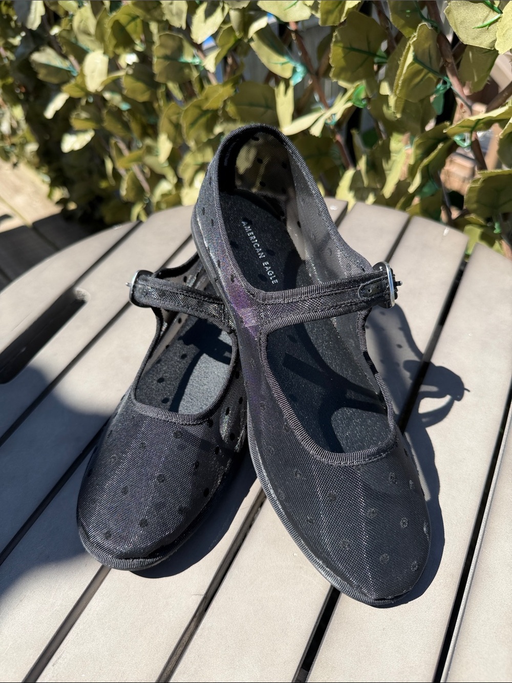 American Eagle Outfitters Black Polka Dot Mary Jane Flats